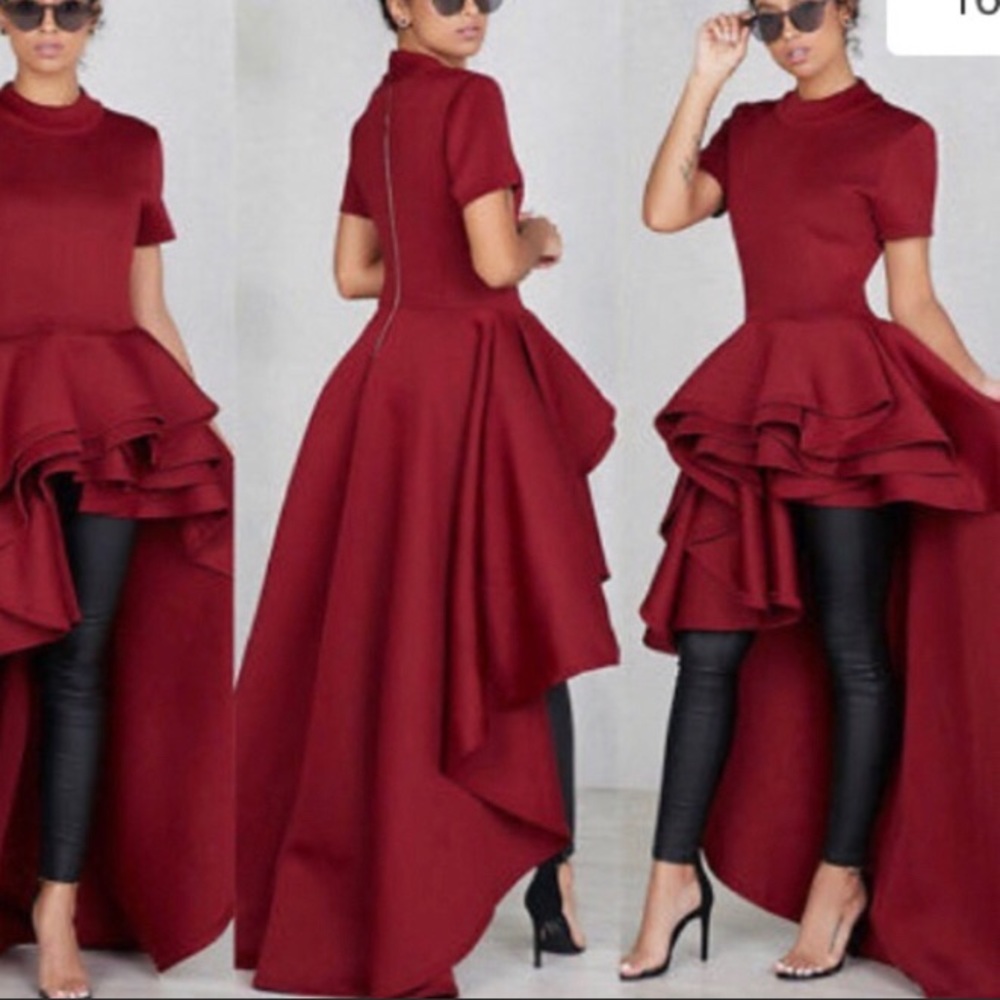 COPY - High low dramatic shirt dress blouse